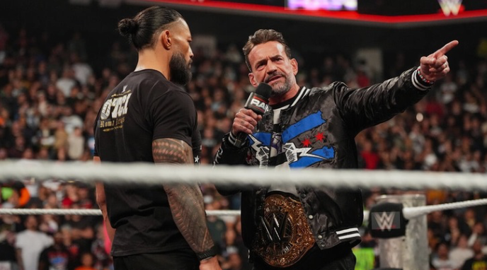 CM Punk vs Roman Reigns WrestleMania 42 face off RAW